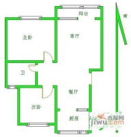 华侨城2室2厅1卫101㎡户型图