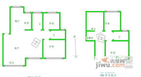 华侨城5室2厅2卫194㎡户型图