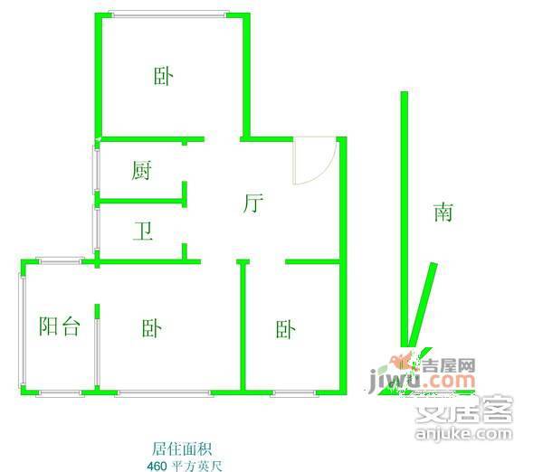 瑞金北村3室2厅1卫户型图