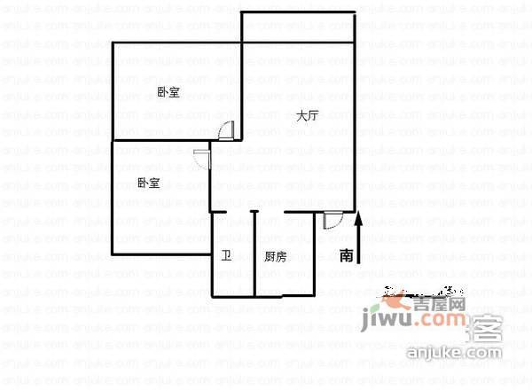 金鹏大厦2室1厅1卫76㎡户型图