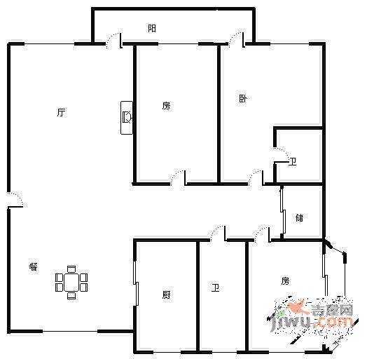 月牙湖花园4室3厅2卫户型图