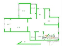 月牙湖花园3室2厅1卫198㎡户型图