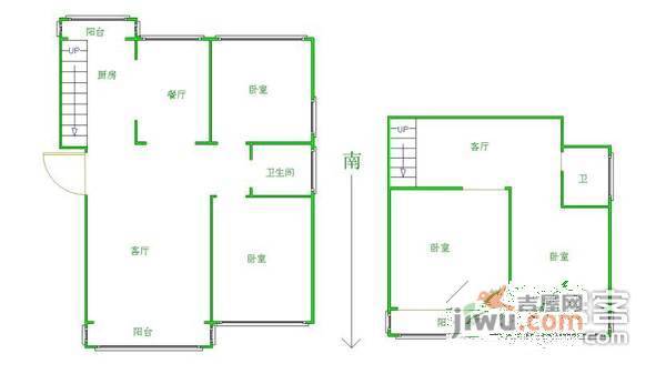 月牙湖花园4室2厅2卫200㎡户型图