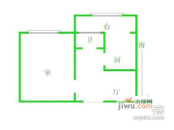 太平花园2室1厅1卫65㎡户型图