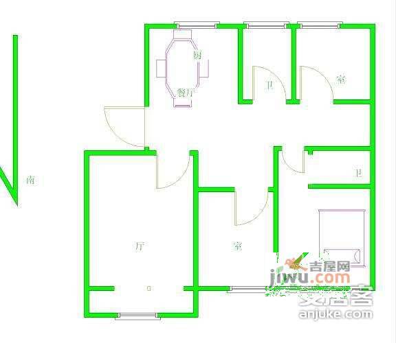 太平花园4室2厅2卫103㎡户型图