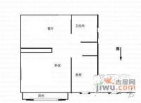 市政天元城花语座1室1厅1卫56㎡户型图