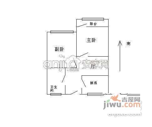 高云岭小区1室1厅1卫46㎡户型图