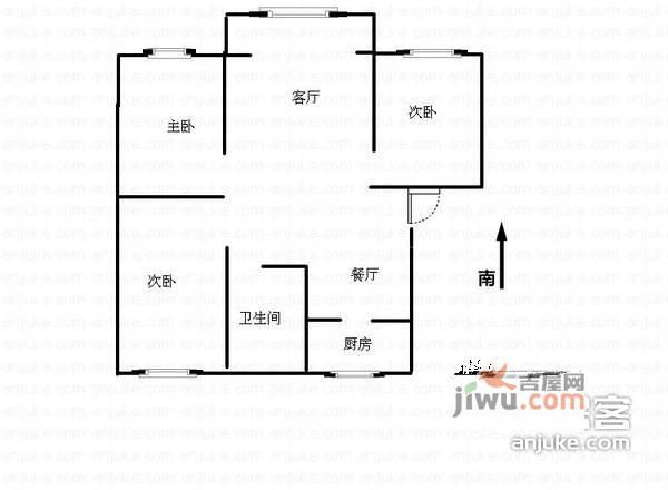 城南新村3室2厅1卫118㎡户型图