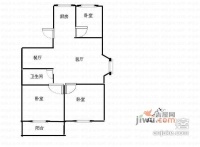 长江花园3室2厅1卫102㎡户型图
