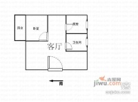 广州路小区1室1厅1卫53㎡户型图