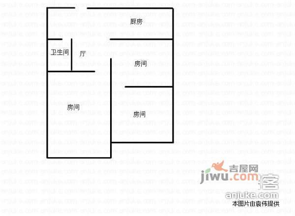 广州路小区2室1厅1卫户型图