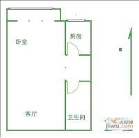 书香名门1室1厅1卫户型图