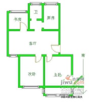 晓山北村3室2厅1卫92㎡户型图