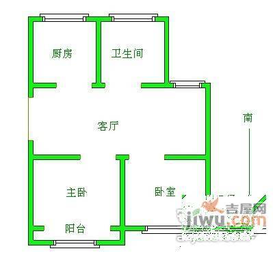 晓山北村2室1厅1卫92㎡户型图