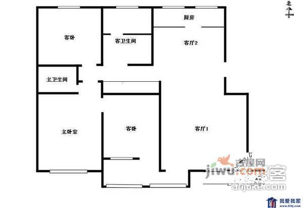 枫丹白露城市花园3室2厅1卫户型图