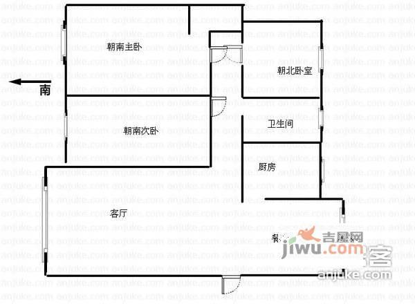 旭日景城3室2厅1卫135㎡户型图