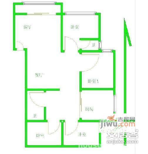 翠屏清华园5室2厅3卫226㎡户型图