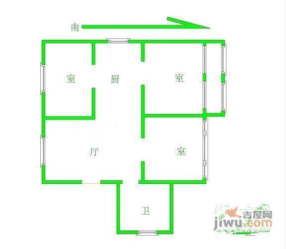 五条巷小区3室1厅1卫91㎡户型图