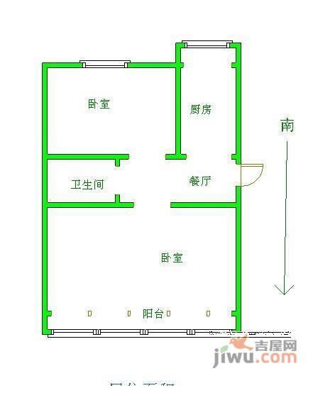 五条巷小区2室1厅1卫57㎡户型图