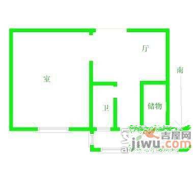 五条巷小区1室1厅1卫43㎡户型图