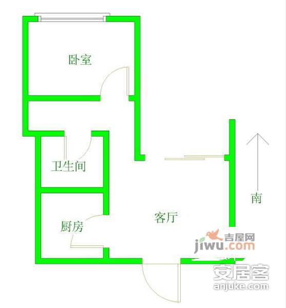 万科金域缇香1室1厅1卫71㎡户型图