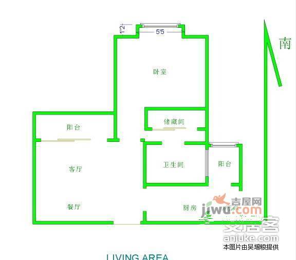 万科金域缇香1室2厅1卫72㎡户型图