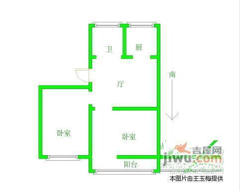 佛心桥小区2室1厅1卫67㎡户型图