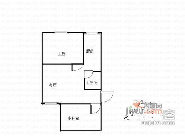 金陵新八村2室2厅1卫70㎡户型图