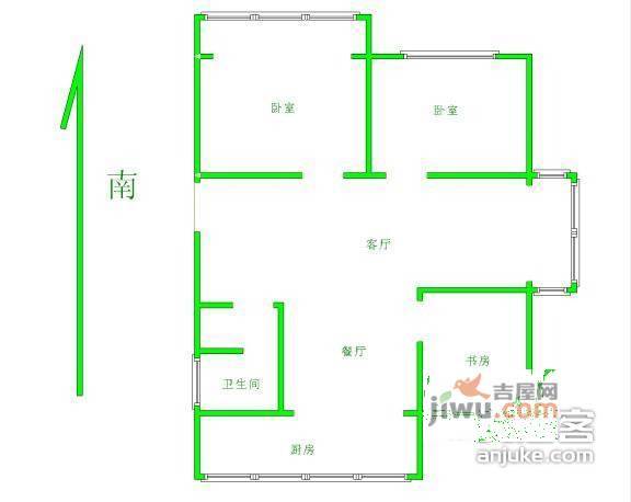 西苑3室2厅1卫114㎡户型图