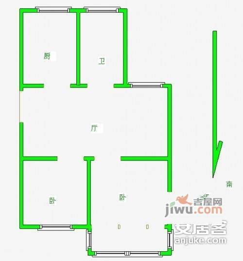 托乐嘉花园2室1厅1卫74㎡户型图