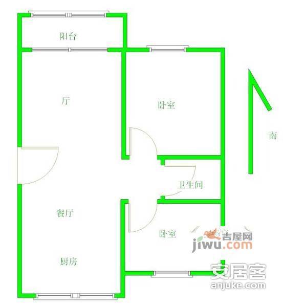 文化名园2室2厅2卫户型图