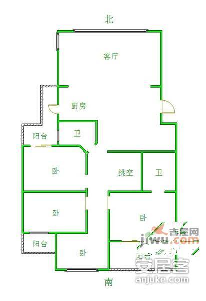 文化名园4室2厅2卫235㎡户型图