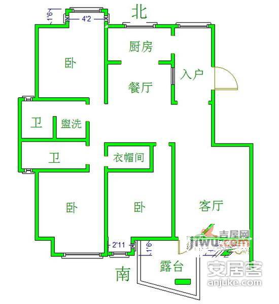 恒安嘉园6室2厅3卫243㎡户型图