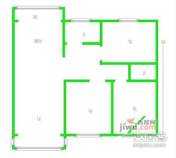 金陵王府3室2厅2卫146㎡户型图