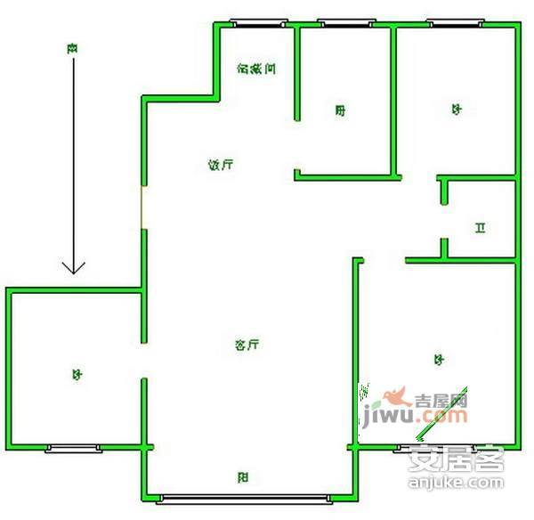 滨江奥城3室2厅1卫167㎡户型图