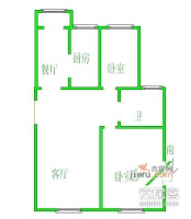 滨江奥城2室1厅1卫户型图