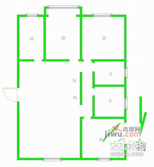 金鹰国际花园4室2厅2卫户型图