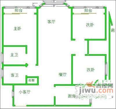 金鹰国际花园3室1厅1卫户型图