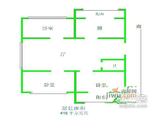 鼎新苑3室1厅1卫户型图