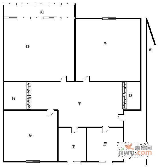 银城五台花园3室2厅1卫150㎡户型图