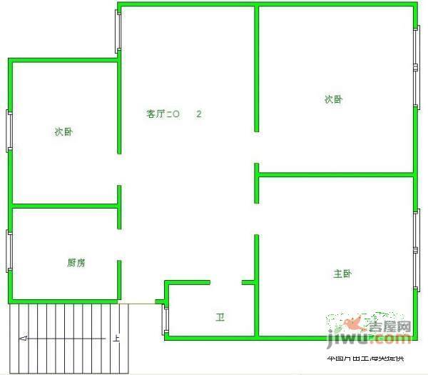 春江新城3室1厅1卫112㎡户型图