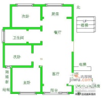 春江新城3室2厅1卫140㎡户型图