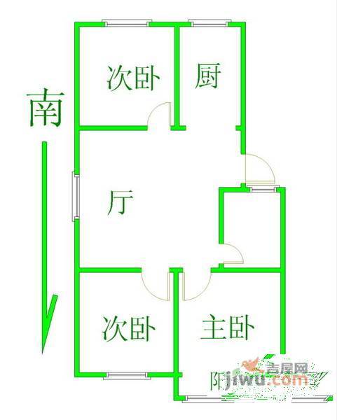 宁工新寓3室2厅1卫121㎡户型图