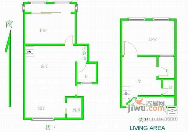 宁工新寓3室2厅1卫121㎡户型图