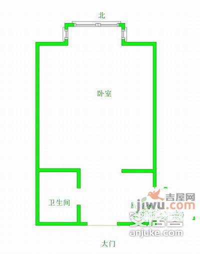 朗诗熙园1室1厅1卫44㎡户型图