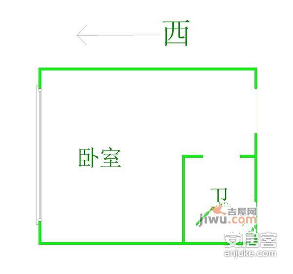 朗诗熙园1室1厅1卫44㎡户型图