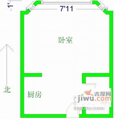 朗诗熙园1室0厅1卫户型图