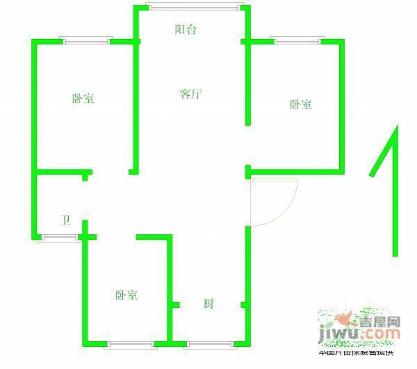 朗诗熙园2室2厅1卫118㎡户型图