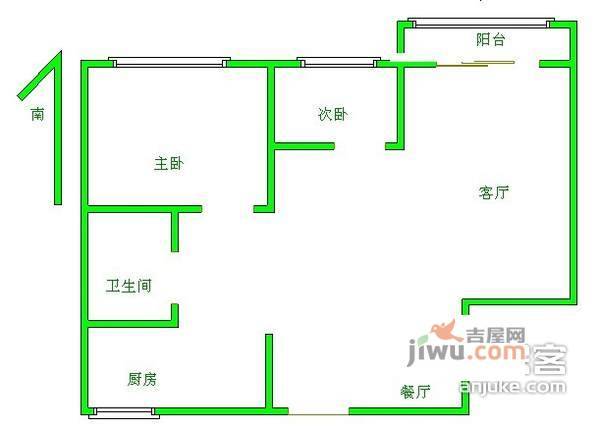 朗诗熙园2室2厅1卫118㎡户型图