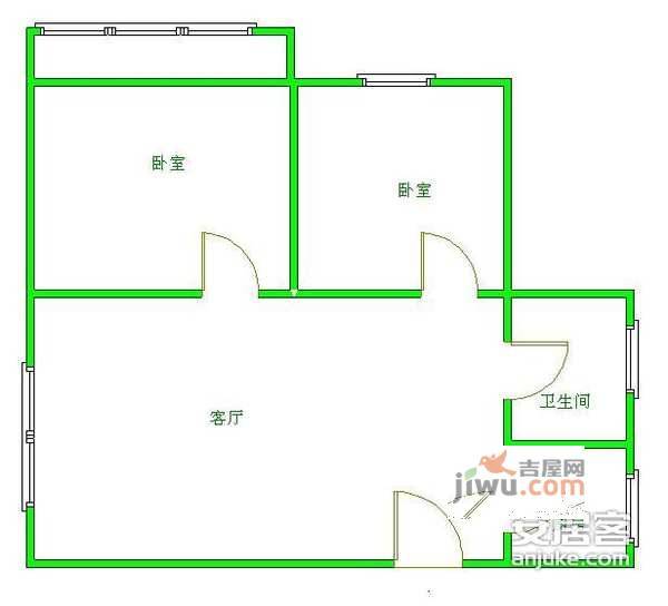 颐家春天2室1厅1卫68㎡户型图